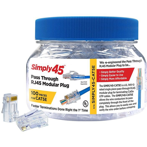 SIMPLY45 S45-1500 - Cat5e Unshielded - Pass Through RJ45