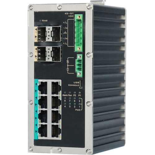 KBC Networks Industrial Managed Ethernet Gigabit Switch with PoE+