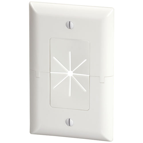 DataComm 45-0017-WH Split Plate with Flexible Opening (White)