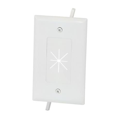 DataComm Cable Plate with Flexible Opening 1-Gang White