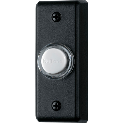 NuTone Lighted Rectangular Black Pushbutton