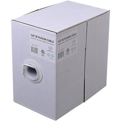 A Wire 1000ft. CAT 5 24/4 UTP Plenum Cable Box - White