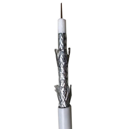 A Wire RN-7001501 RG6 Quad-Shielded CATV, Non-Plenum 18AWG CCS, 500 ft pull box, White