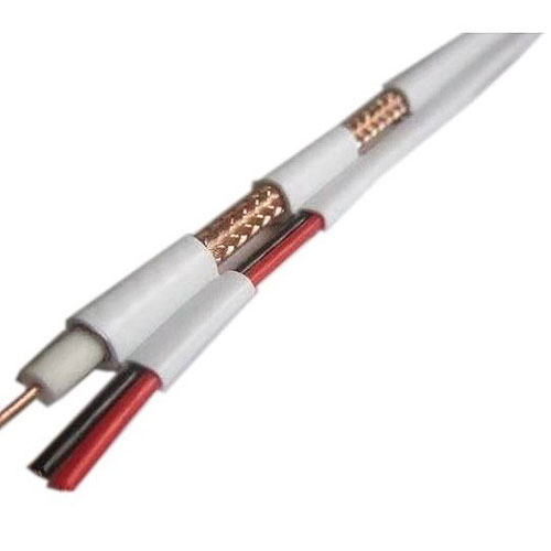 A Wire RN-7000501 Siamese Coaxial Cable, Non-Plenum 18/2 BC 500 ft reel box, White