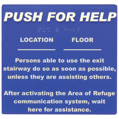 Talkaphone Area of Refuge Self-Adhesive Sign
