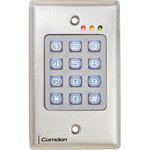 Camden OutDoor, Vandal Resistant, Metal Backlit Keypad, 999 Users, 12/24V AC/DC