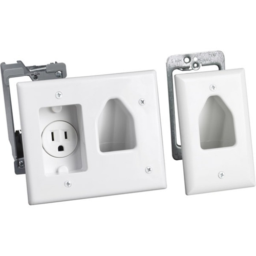 DataComm Flat Panel TV Cable Organizer Remodeling Kit with Power Outlet