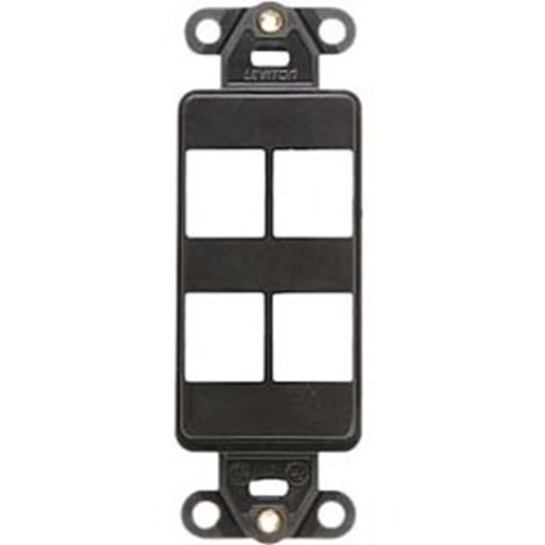 Leviton 41644-00B 4 Sockets Decora Style Faceplate Insert