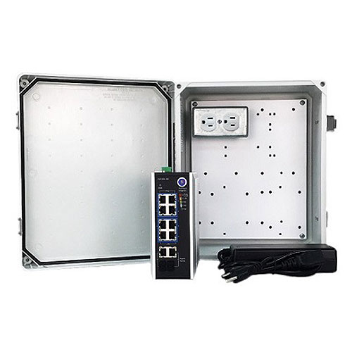 Preferred Power Products 4 Port Industrial Grade POE Switch in a NEMA 4X Kit