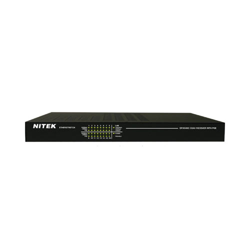 16 Port IP Over Coax Receiver W/Gb Poe+ Nw Switch