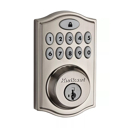 Kwikset Z-Wave® SmartCode 914 Push Button Deadbolt, Satin Nickel