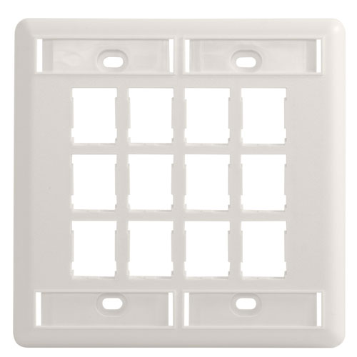 Faceplate, Hdj, 12 Port, 2G, Pc, Fog White