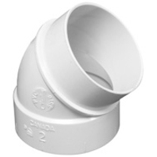 Vaculine 45º Elbow Spigot White - Socket x Spigot