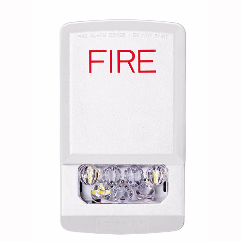 Eaton Eluxa ELSTW Strobe, LED, Wall, White, FIRE, Clear Lens, 15/30/75/110/135/185 cd, 24V, Indoor