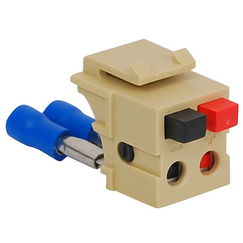 ICC IC107DSCIV Dual Audio Speaker Connector with Patented Front Push Buttons and Rear Spring Clip in HD Style, Ivory