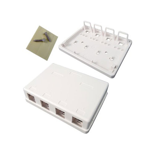 4 PORT SURFACE MOUNT JACK WHIT
