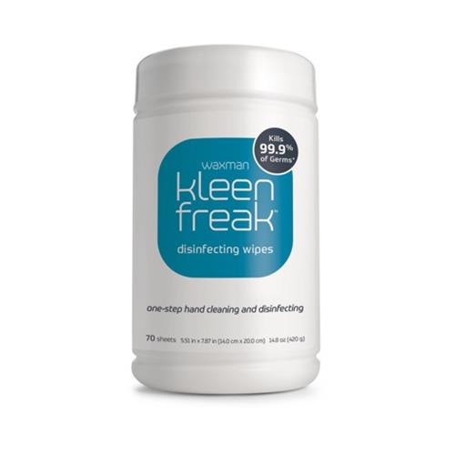Waxman Kleen Freak 3050100 Hand Sanitizing Wipes, 70 Count Canister