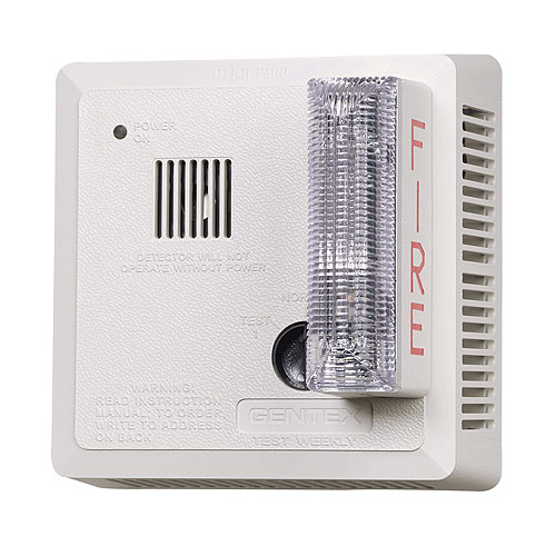Gentex 7139CS-W Photoelectric Smoke Alarm with Visual Signaling Appliance with Battery Backup, Wall Mount, Form C, 177 Candela