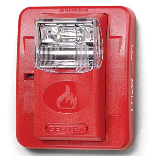 Gentex GES3-24WR Commander3 Series Selectable Candela Evacuation Strobe, 24 VDC, Red