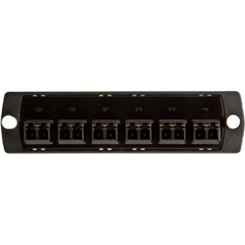 Leviton Plate (black), 50 &micro;m MM (OM2), Duplex LC, 12-Fiber, Zirconia Ceramic Sleeve