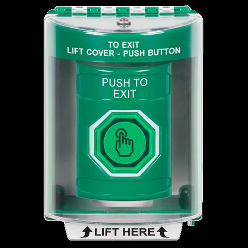Safety Technology Grn Illum Mntry Wthr Res Ss W/Srfce Mntno Horn