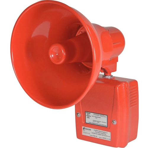 SIGCOM AM-24R AM Series Weatherproof Amplified Speakers, 24 VDC, Red