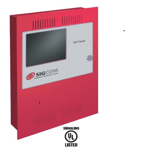Sigcom VECP-25 Voice Evacuation / Industrial Paging Control Panel - 25 Watts, 4 Speaker Circuits w/ Digital Message, Microphone and Power Supply