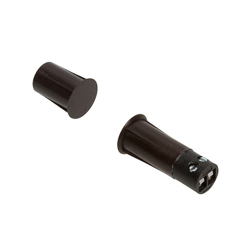 Nascom NC1175TB-ST Recessed 3/8 in. Stubby Terminal Press Fit Switch/Magnet Set, Brown