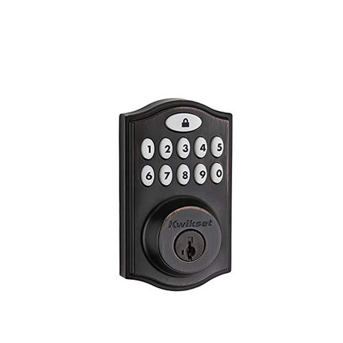 Kwikset Z-Wave® SmartCode 914 Push Button Deadbolt, Bronze
