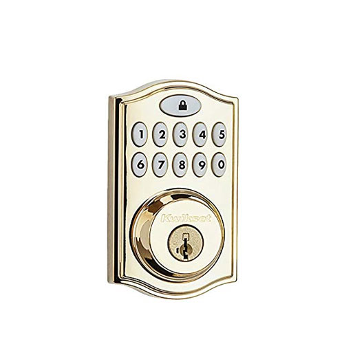 Kwikset Z-Wave® SmartCode 914 Push Button Deadbolt, Brass