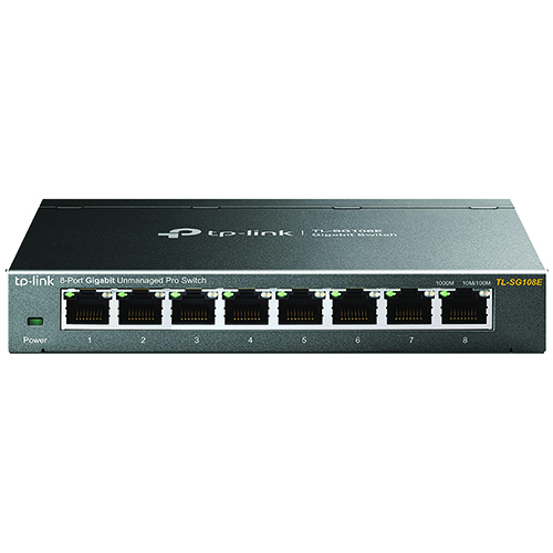TP-LINK TL-SG108E 8-Port Gigabit Easy Smart Switch, 8 10/100/1000Mbps RJ45 ports, MTU/Port/Tag-based VLAN, QoS, IGMP Snooping