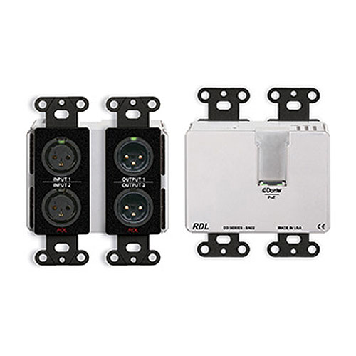Wall Bi-Dir Mic/Line Dante  2 X 2