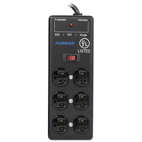 Furman 6 Outlet, 2×3 Metal Chassis Surge Suppressor Strip